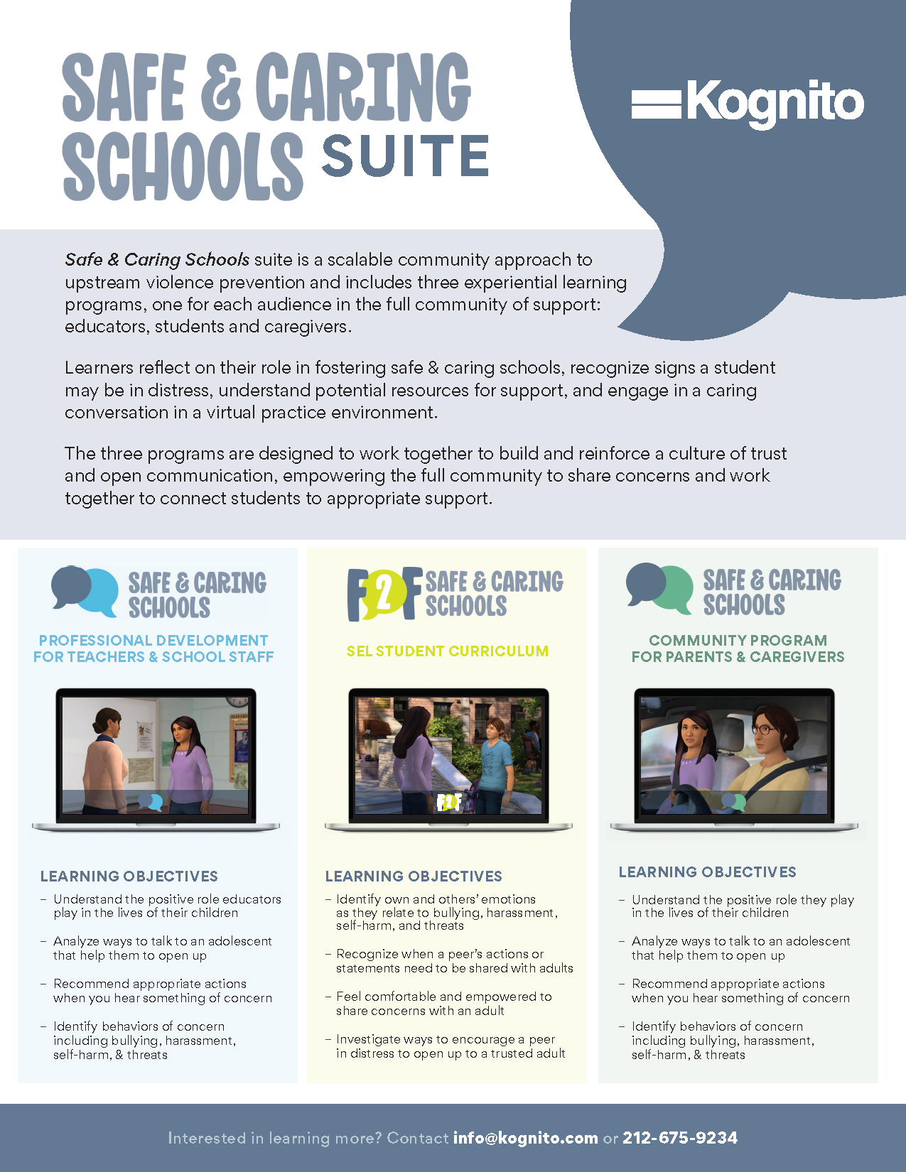 Safe & Caring Schools Suite Product Sheet